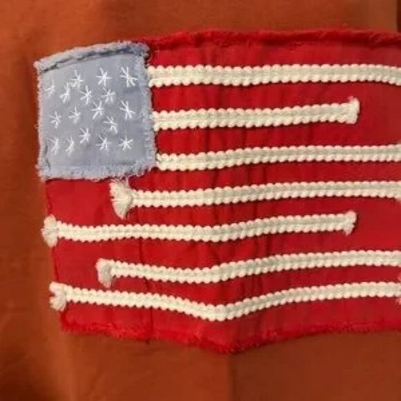 Sage + Fig COTTON Embordered American Flag Patch Tee Shirt Top 2X NWOT - Picture 3 of 9